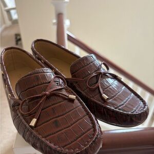 Talbots Brown Crocodile Pattern Loafers